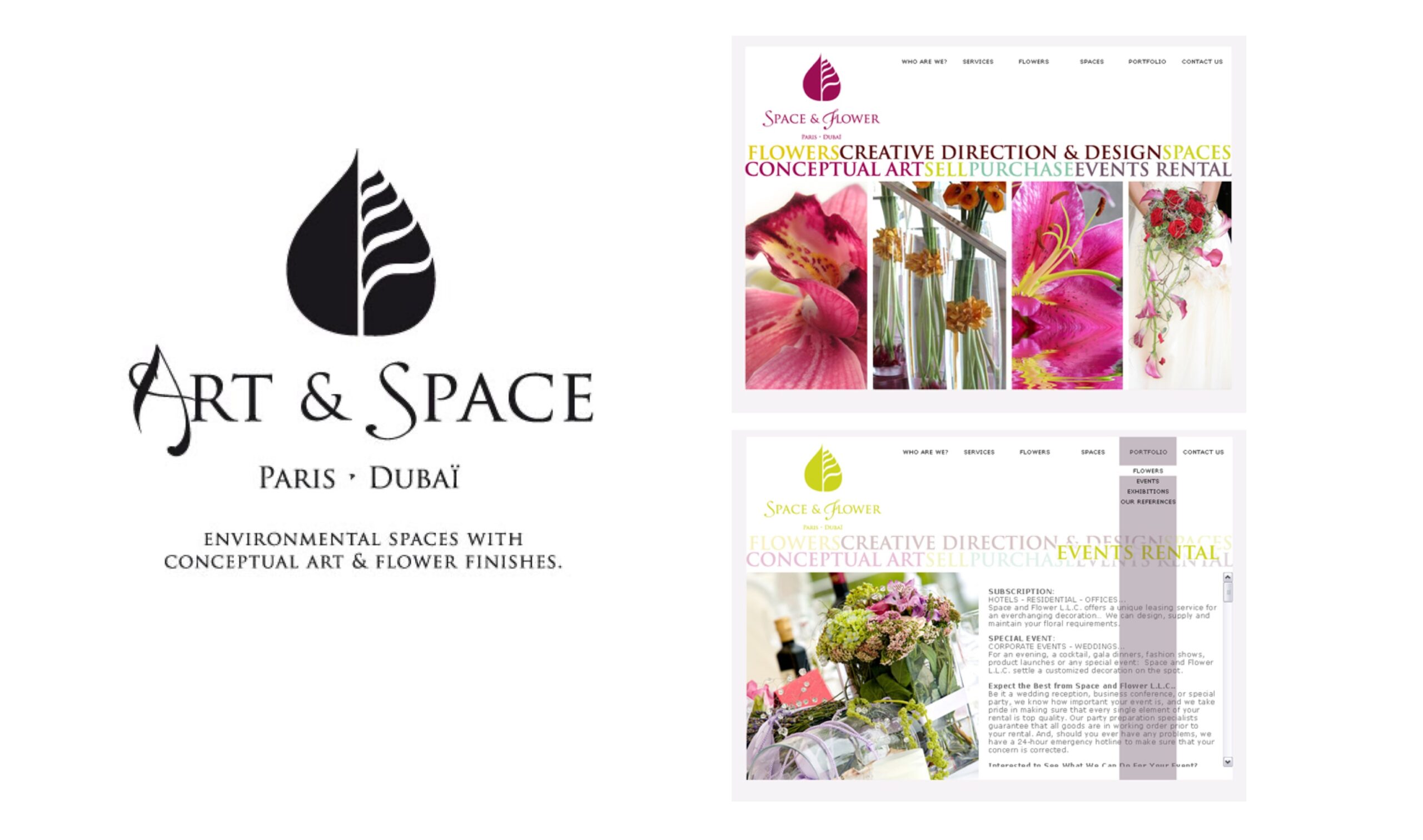 Space & flower, floral design & event stylist - luxury wedding in uae & france.